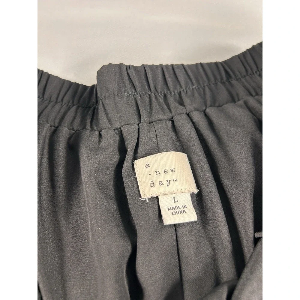Lot of‎ 2 Womens Size Large Maxi Skirts Pleated Black & Polka Dot A New Day